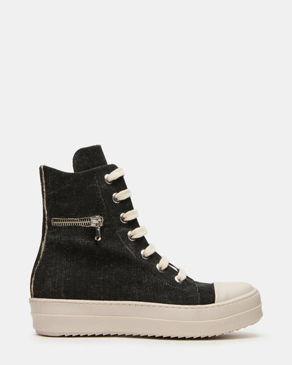 DEVON Black/White High-Top Lace-Up Women's Sneaker - Steve Madden