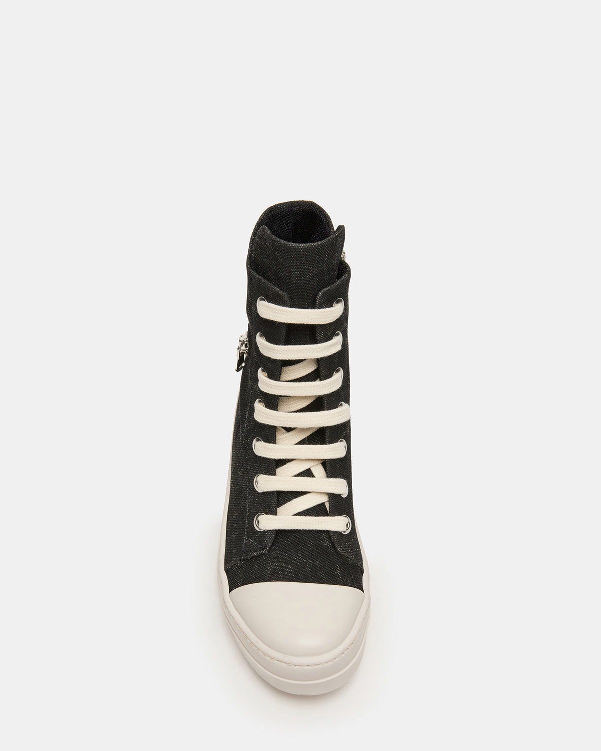 DEVON Black/White High-Top Lace-Up Women's Sneaker - Steve Madden