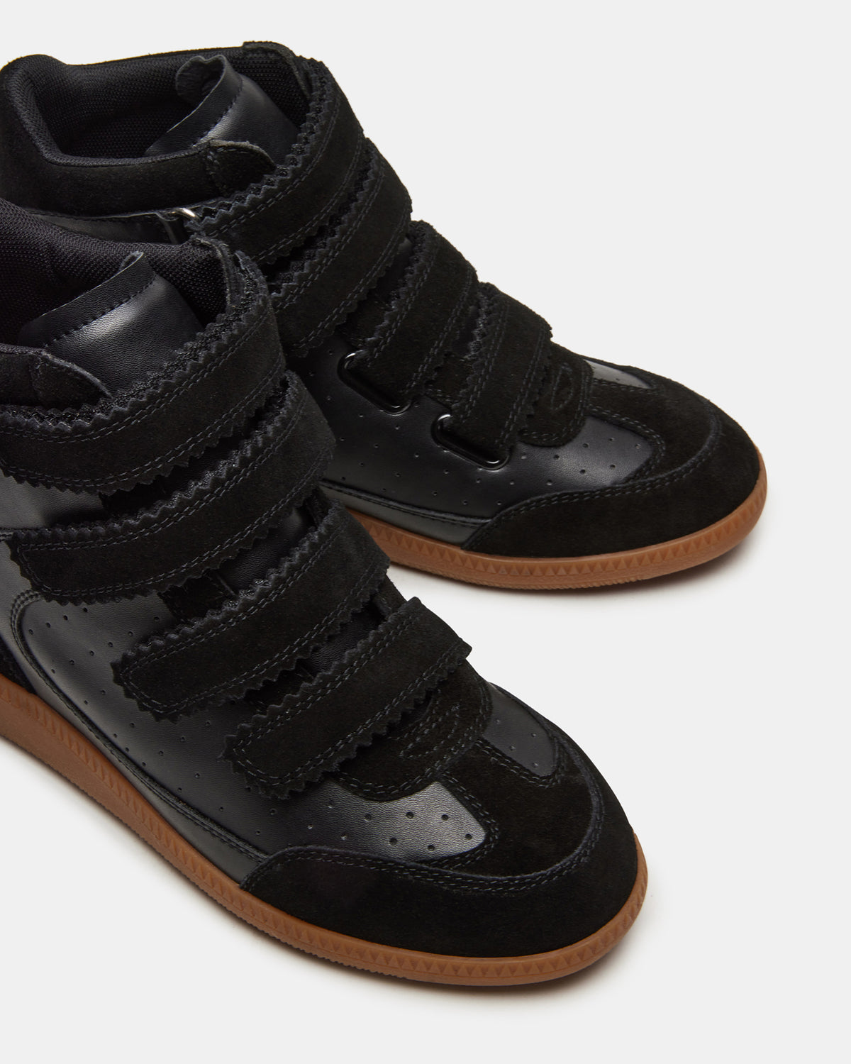 MUSTANG Black Suede Women's High-Top Velcro Sneaker - Steve Madden