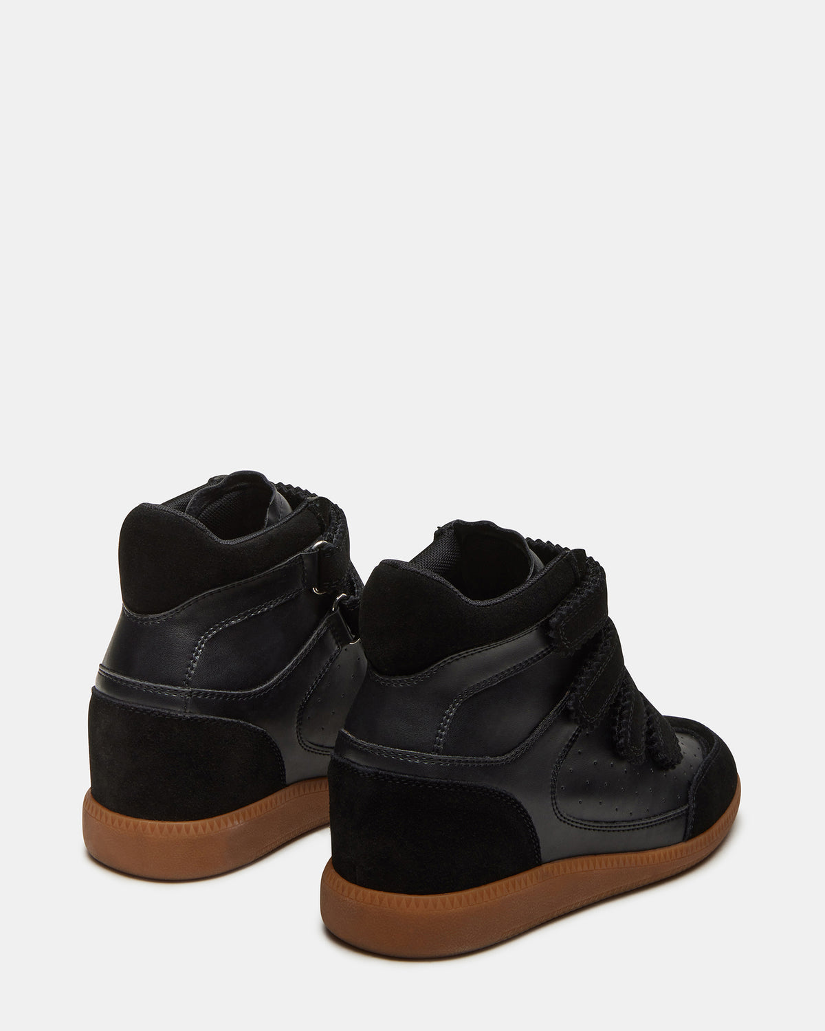 MUSTANG Black Suede Women's High-Top Velcro Sneaker - Steve Madden