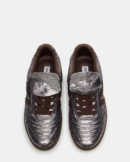 MADRID Sequin Pewter Low-Top Sneaker | Women's Sneakers - Steve Madden