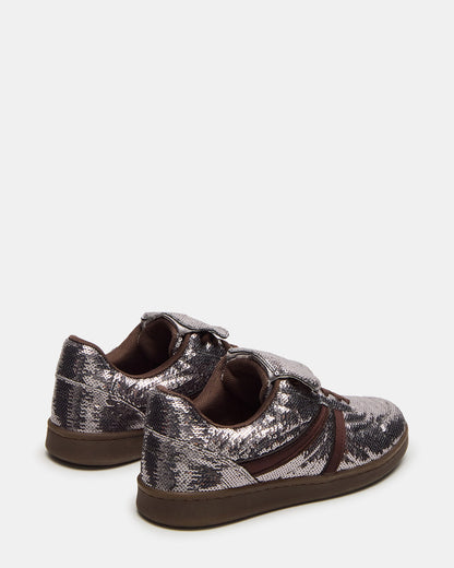 MADRID Sequin Pewter Low-Top Sneaker | Women's Sneakers - Steve Madden