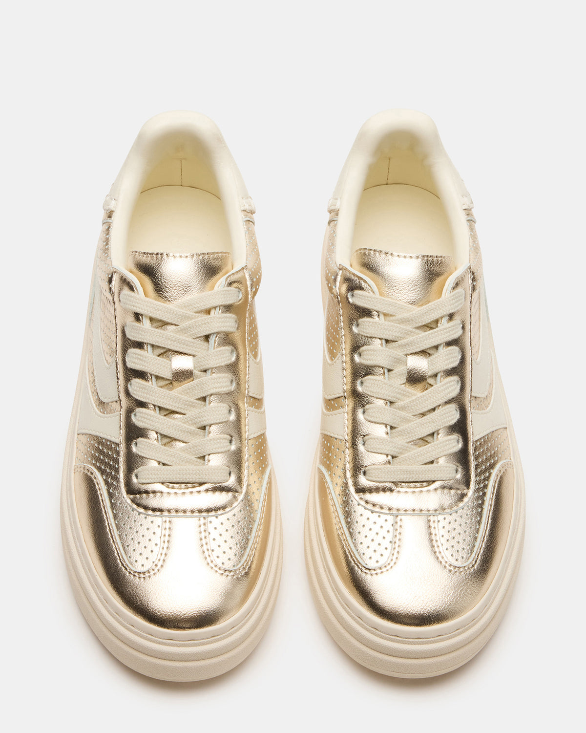 DODGE Perforated Champagne Multi Women's Low-Top Platform Sneaker - Steve Madden