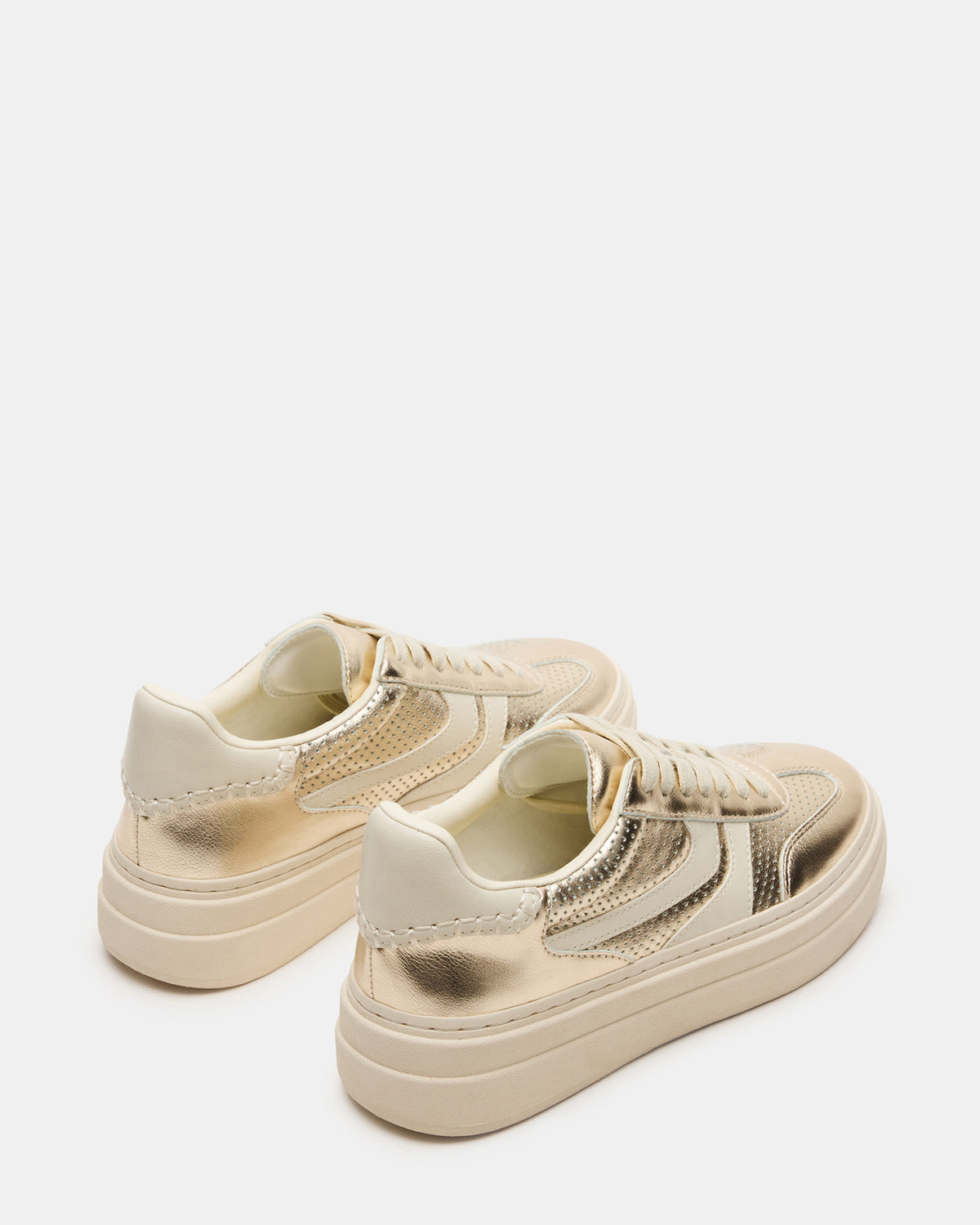 DODGE Perforated Champagne Multi Women's Low-Top Platform Sneaker - Steve Madden