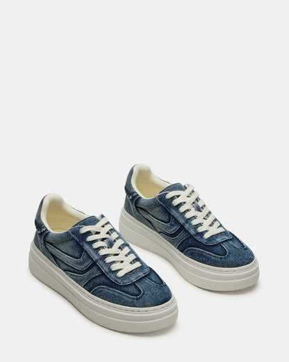 DODGE Denim Fabric Low-Top Platform Women's Sneaker - Steve Madden
