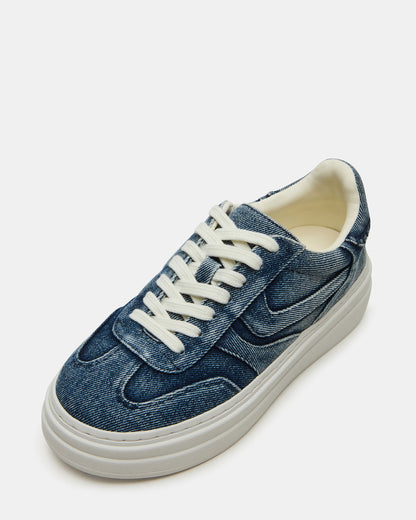 DODGE Denim Fabric Low-Top Platform Women's Sneaker - Steve Madden