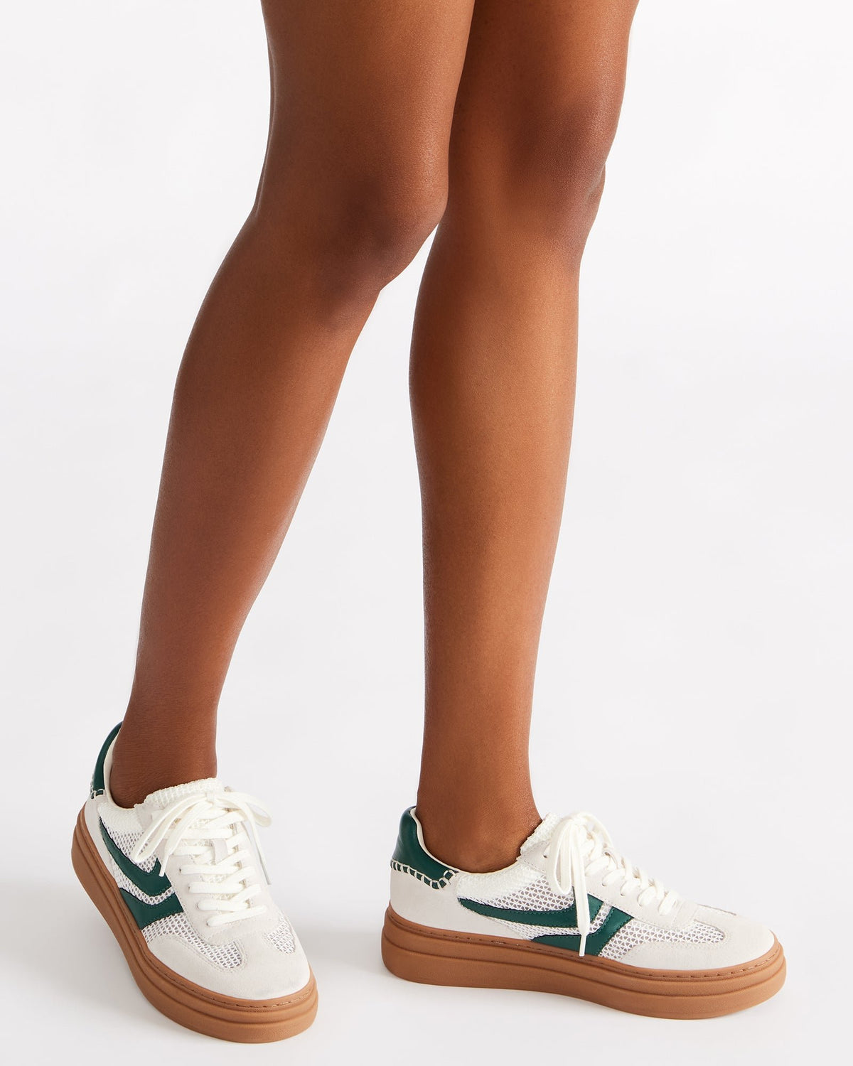 DODGE White/Green Low-Top Platform Women's Sneaker - Steve Madden