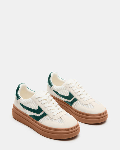 DODGE White/Green Low-Top Platform Women's Sneaker - Steve Madden