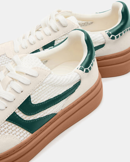 DODGE White/Green Low-Top Platform Women's Sneaker - Steve Madden
