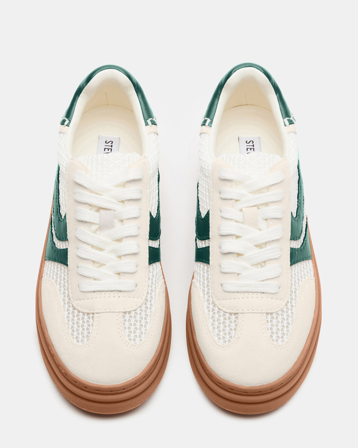 DODGE White/Green Low-Top Platform Women's Sneaker - Steve Madden