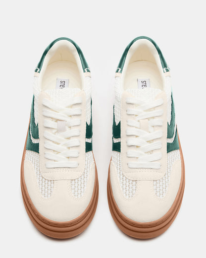 DODGE White/Green Low-Top Platform Women's Sneaker - Steve Madden