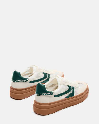 DODGE White/Green Low-Top Platform Women's Sneaker - Steve Madden
