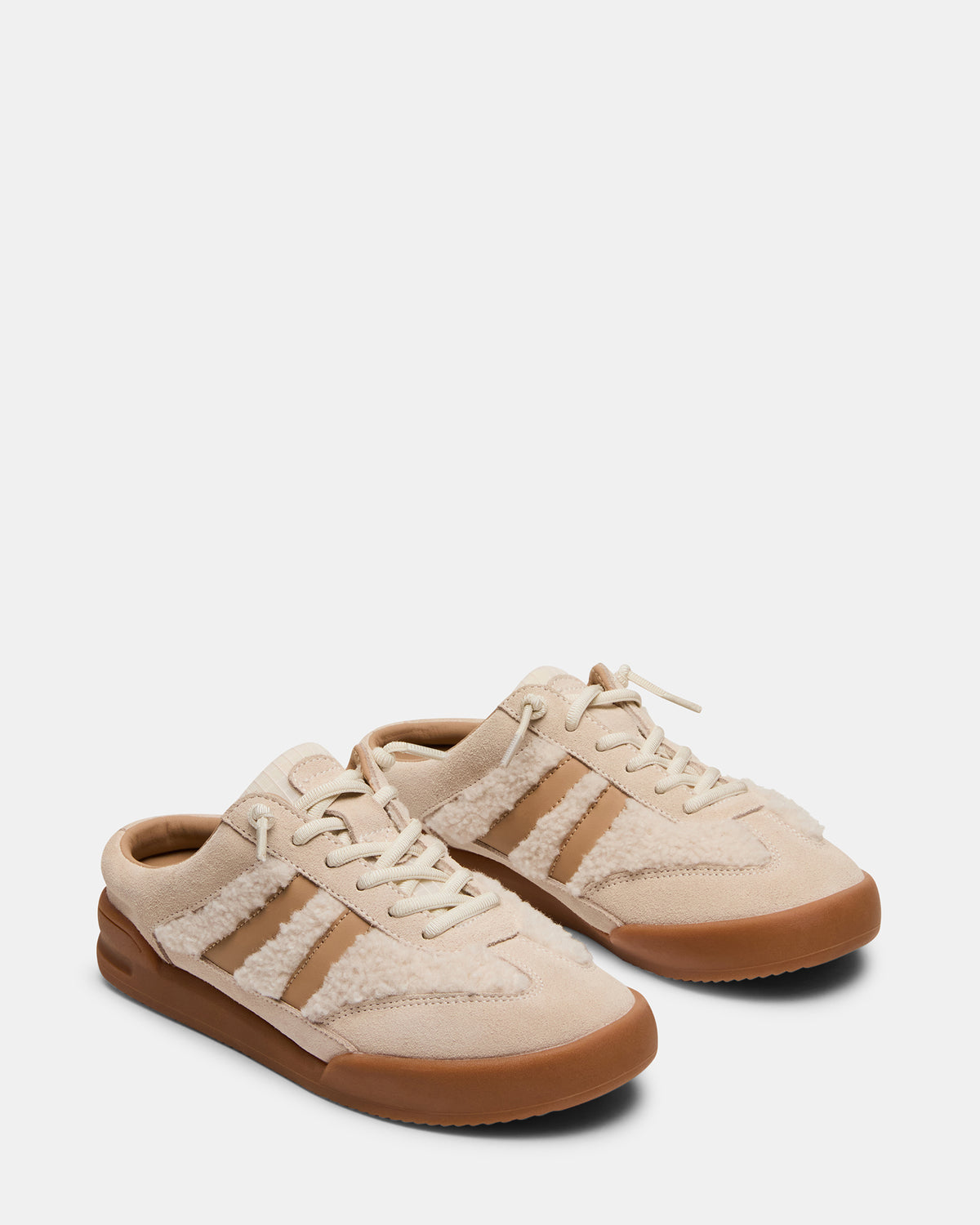 VANDY Faux Fur Bone Multi Low-Top Lace-Up Mule Women's Sneaker - Steve Madden