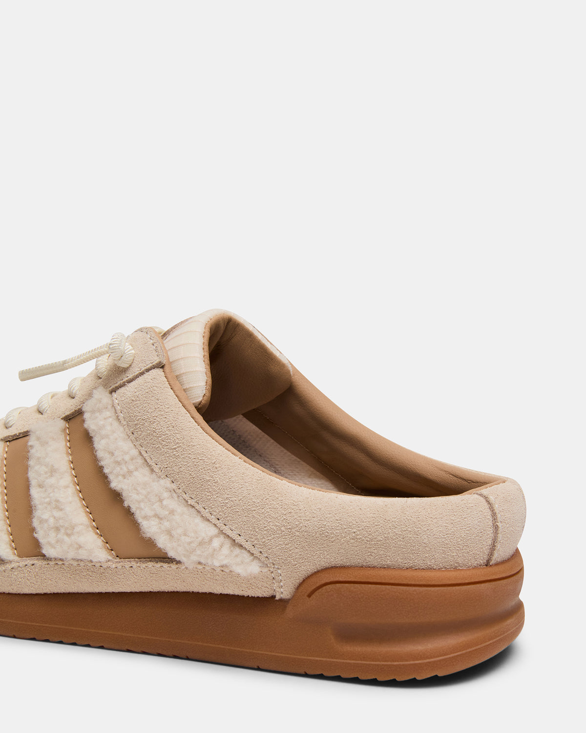 VANDY Faux Fur Bone Multi Low-Top Lace-Up Mule Women's Sneaker - Steve Madden