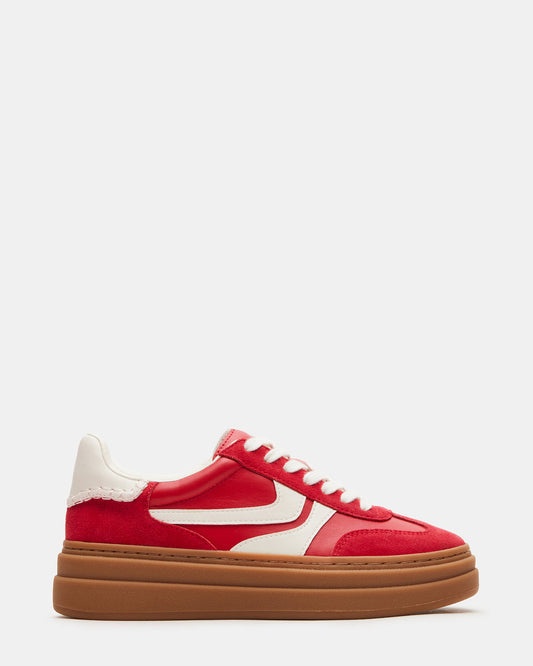 DODGE Red Multi Low-Top Platform Women's Sneaker - Steve Madden