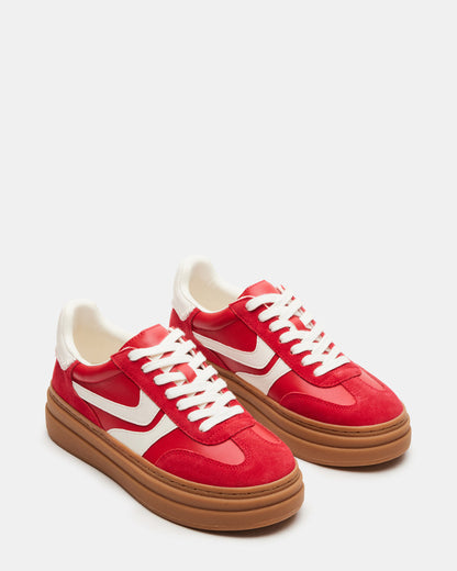 DODGE Red Multi Low-Top Platform Women's Sneaker - Steve Madden
