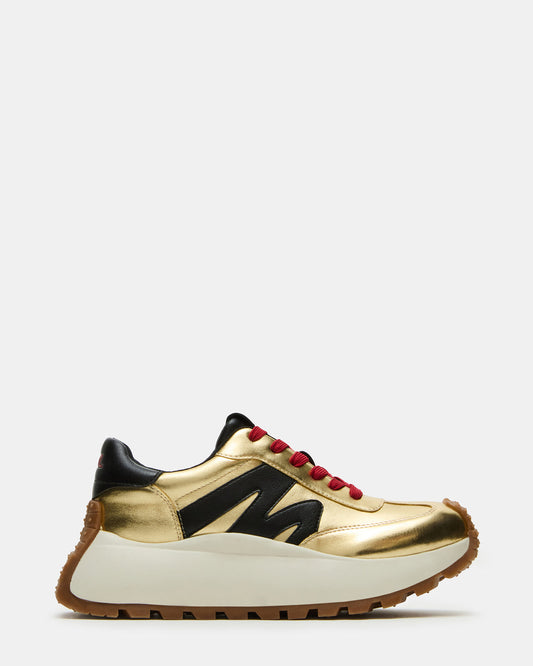 SUPERCAMPO Gold Multi Women's Platform Low-Top Sneaker - Steve Madden