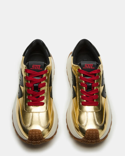 SUPERCAMPO Gold Multi Women's Platform Low-Top Sneaker - Steve Madden