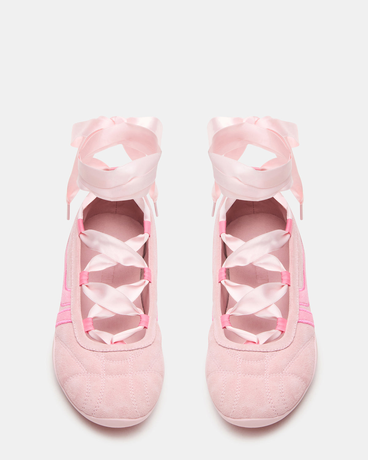PROMISE Pink Suede Low-Top Lace-Up Ribbon Women's Sneaker - Steve Madden