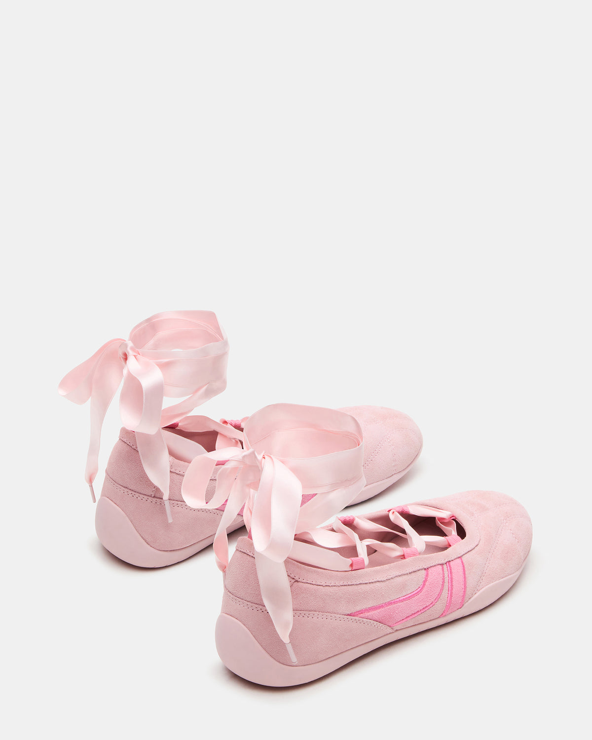 PROMISE Pink Suede Low-Top Lace-Up Ribbon Women's Sneaker - Steve Madden