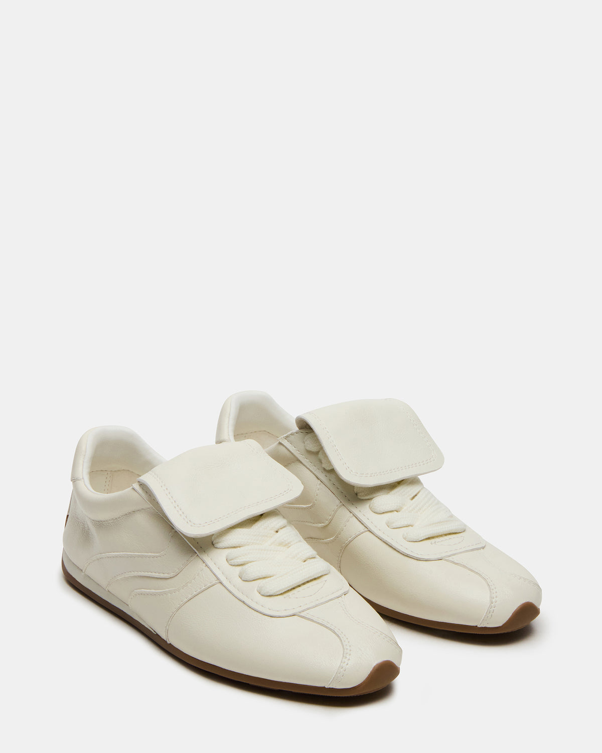 MOBILITY White Leather Women's Low-Top Lace-Up Sneaker - Steve Madden