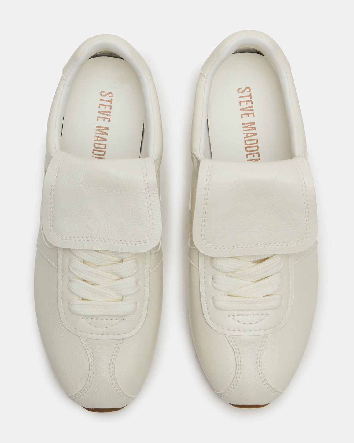 MOBILITY White Leather Women's Low-Top Lace-Up Sneaker - Steve Madden