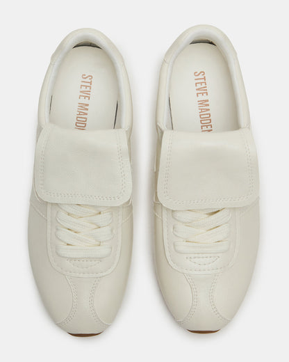 MOBILITY White Leather Women's Low-Top Lace-Up Sneaker - Steve Madden