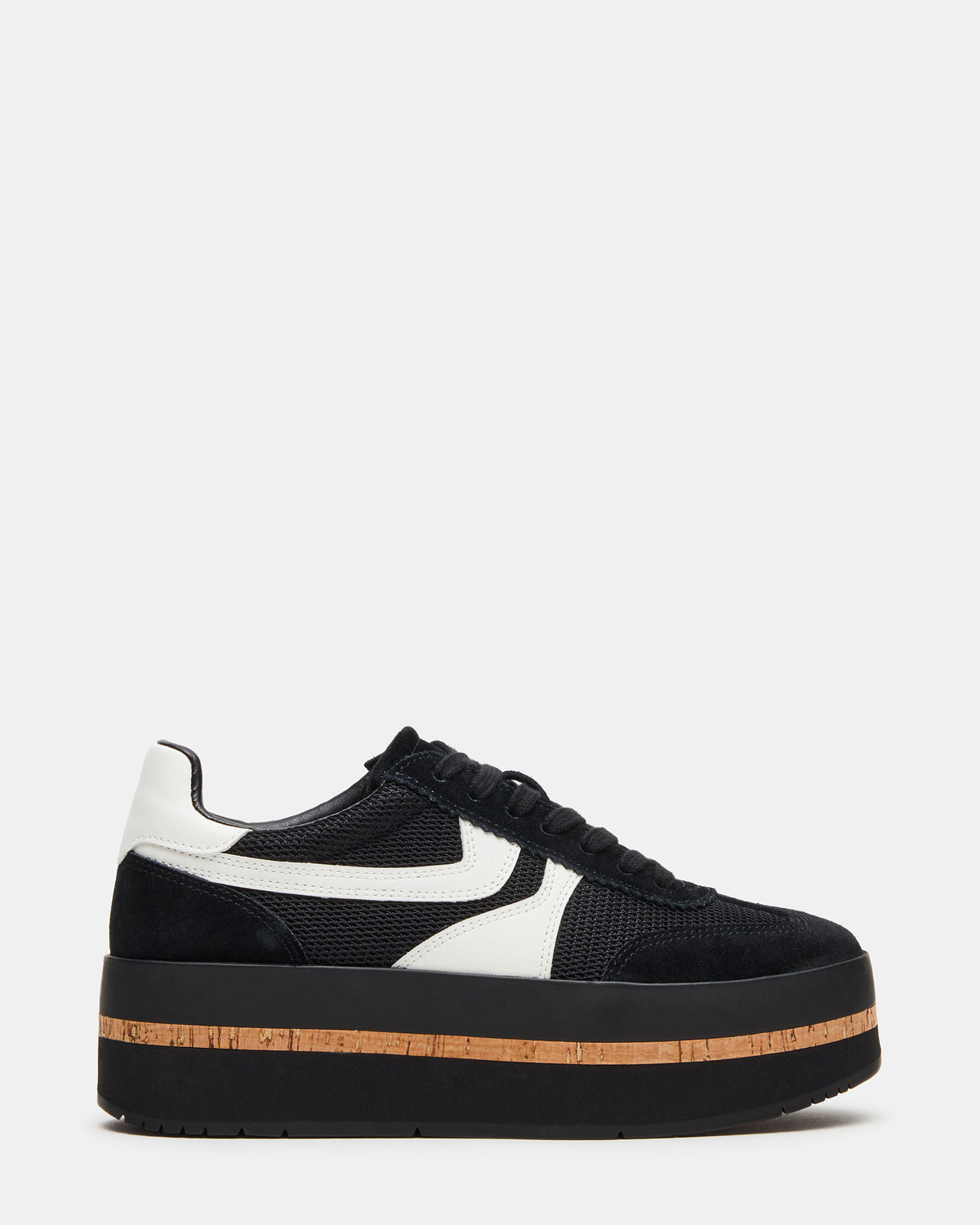 JUDGE Black Multi Platform Low-Top Lace-Up Women's Sneaker - Steve Madden