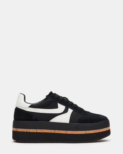 JUDGE Black Multi Platform Low-Top Lace-Up Women's Sneaker - Steve Madden