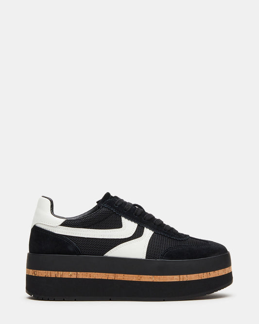 JUDGE Black Multi Platform Low-Top Lace-Up Women's Sneaker - Steve Madden