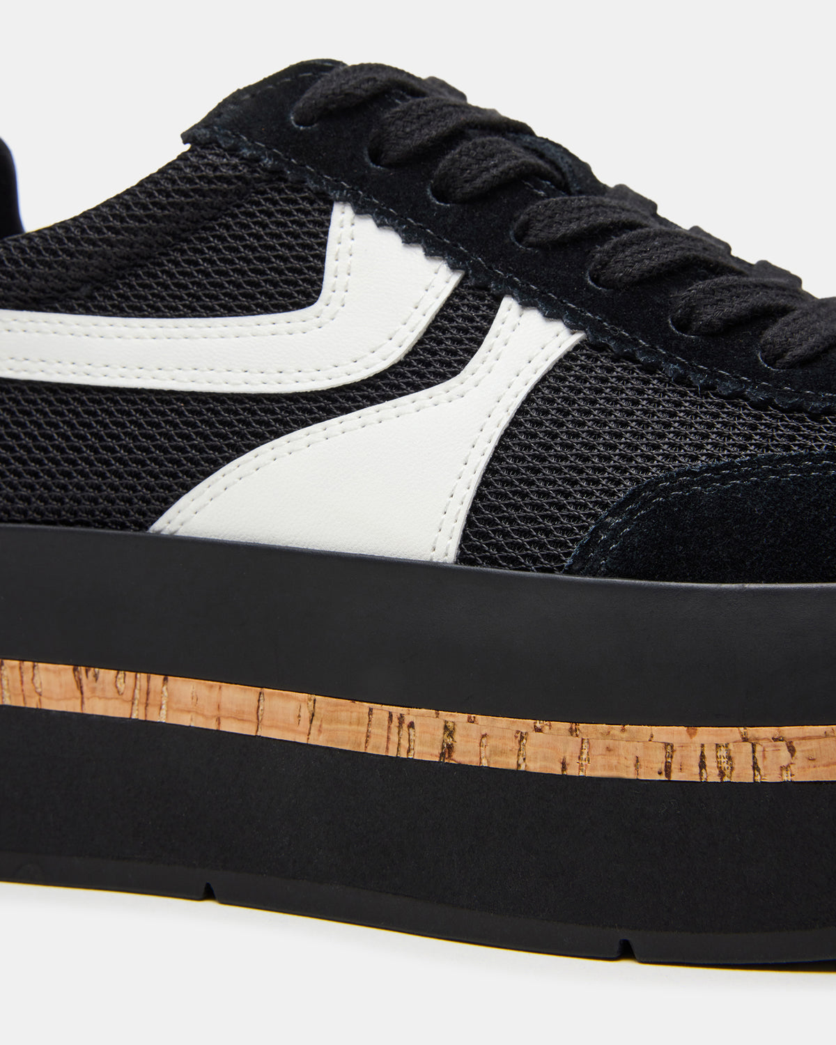 JUDGE Black Multi Platform Low-Top Lace-Up Women's Sneaker - Steve Madden