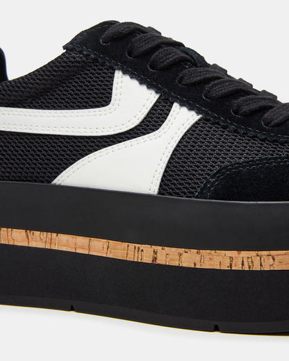 JUDGE Black Multi Platform Low-Top Lace-Up Women's Sneaker - Steve Madden