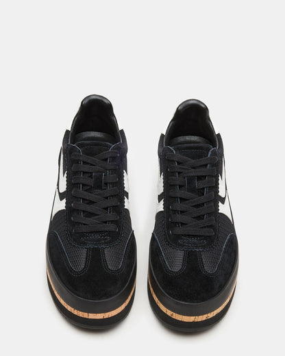 JUDGE Black Multi Platform Low-Top Lace-Up Women's Sneaker - Steve Madden