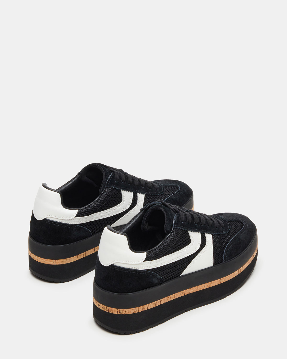 JUDGE Black Multi Platform Low-Top Lace-Up Women's Sneaker - Steve Madden
