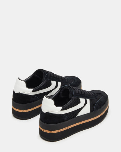 JUDGE Black Multi Platform Low-Top Lace-Up Women's Sneaker - Steve Madden