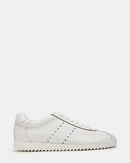 MIRAGE White Leather Women's Low-Top Sneaker - Steve Madden