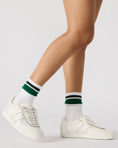 MIRAGE White Leather Women's Low-Top Sneaker - Steve Madden
