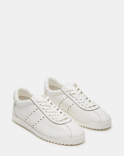 MIRAGE White Leather Women's Low-Top Sneaker - Steve Madden