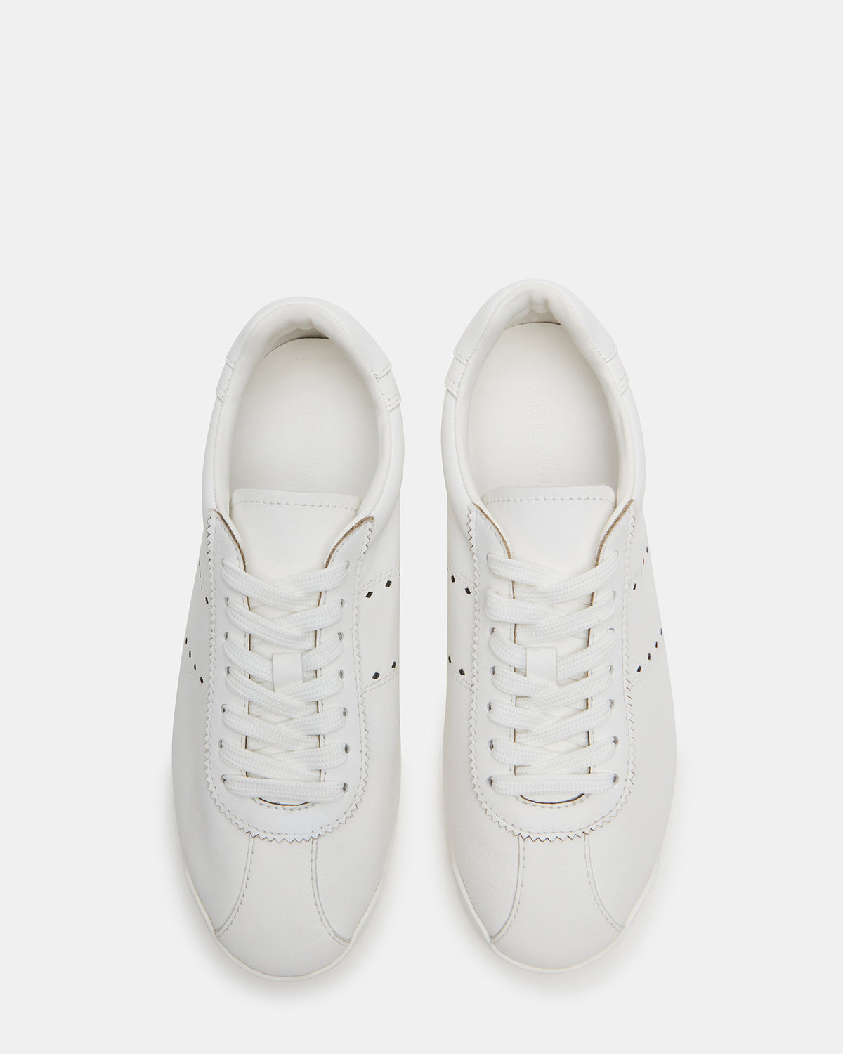 MIRAGE White Leather Women's Low-Top Sneaker - Steve Madden