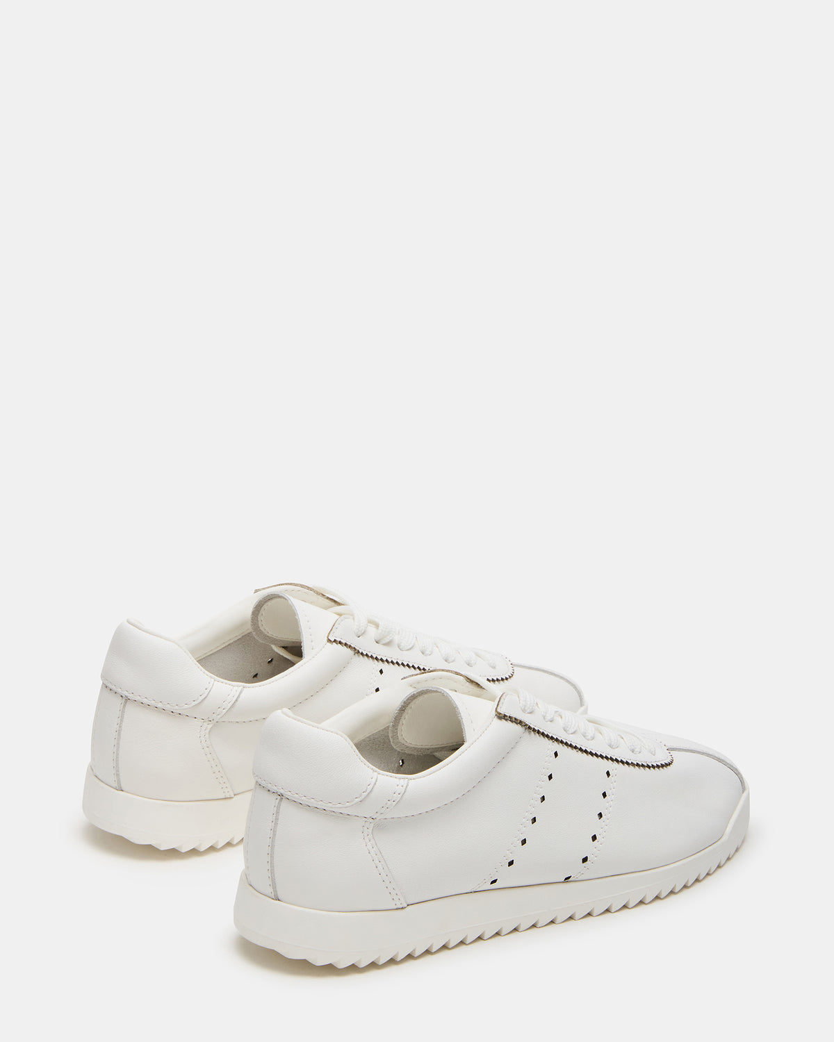 MIRAGE White Leather Women's Low-Top Sneaker - Steve Madden