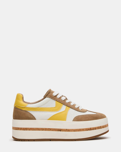 JUDGE Taupe Multi Platform Low-Top Lace-Up Women's Sneaker - Steve Madden