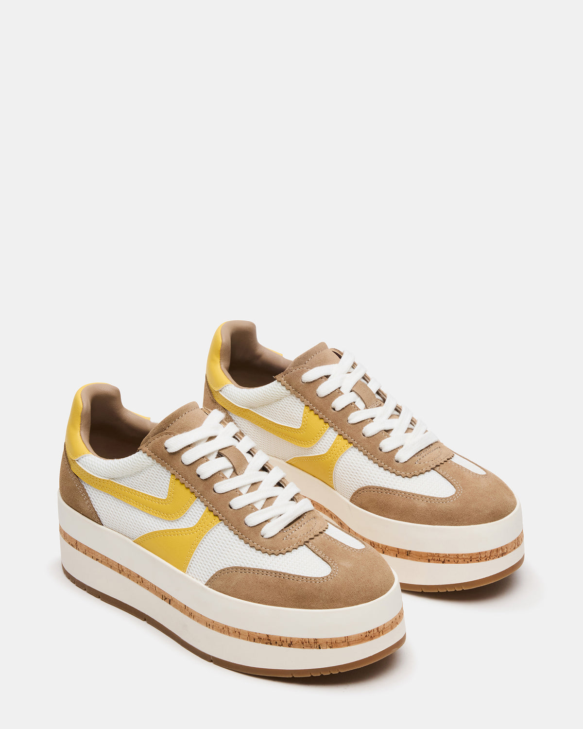 JUDGE Taupe Multi Platform Low-Top Lace-Up Women's Sneaker - Steve Madden