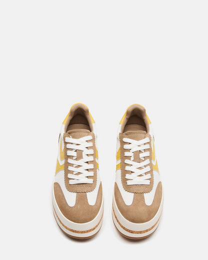JUDGE Taupe Multi Platform Low-Top Lace-Up Women's Sneaker - Steve Madden