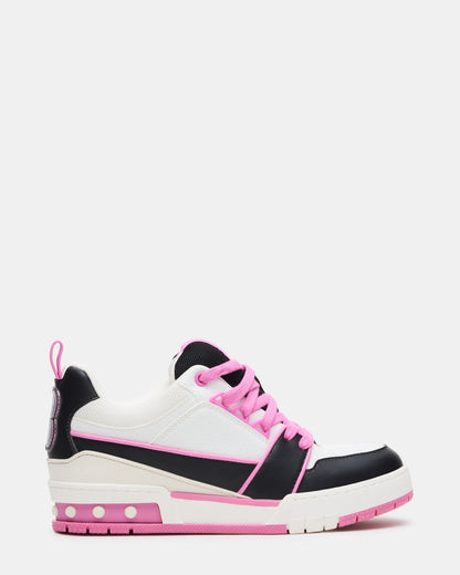 SKATER Black/Pink Low-Top Lace-Up Women's Sneaker - Steve Madden