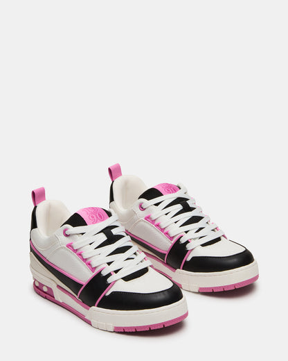 SKATER Black/Pink Low-Top Lace-Up Women's Sneaker - Steve Madden