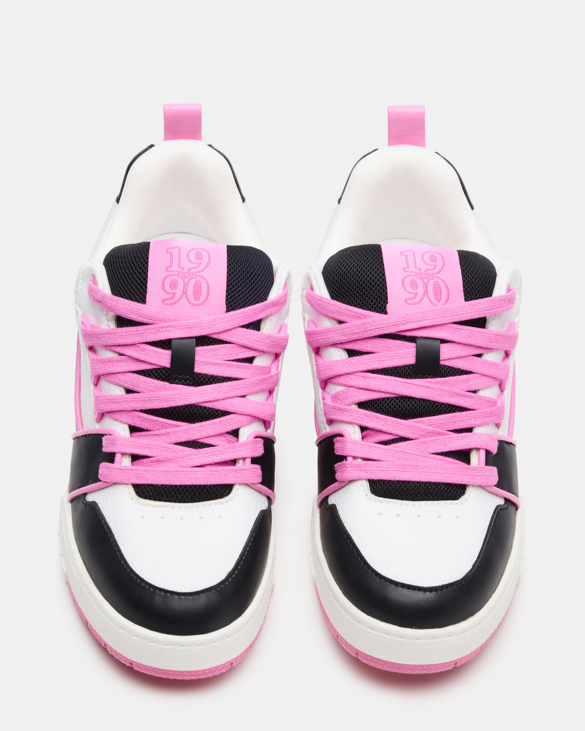 SKATER Black/Pink Low-Top Lace-Up Women's Sneaker - Steve Madden