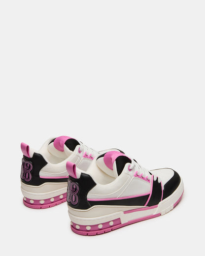 SKATER Black/Pink Low-Top Lace-Up Women's Sneaker - Steve Madden