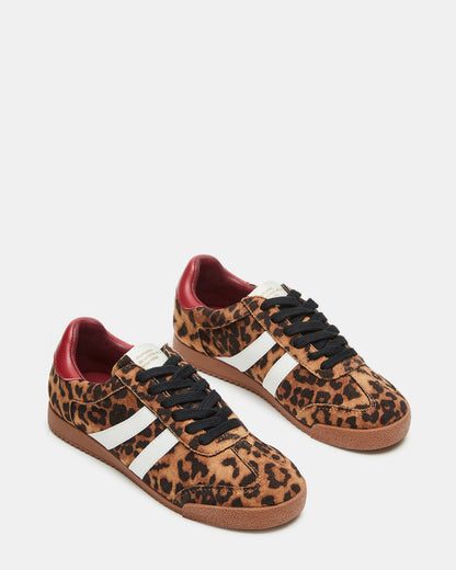 HUDSIN Leopard Women's Lace-Up Low-Top Sneaker - Steve Madden