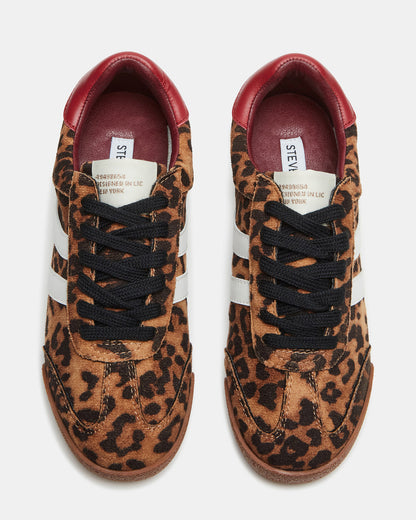 HUDSIN Leopard Women's Lace-Up Low-Top Sneaker - Steve Madden