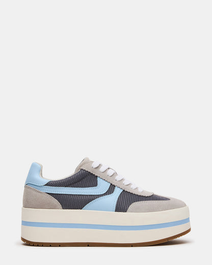 JUDGE Grey Multi Platform Low-Top Lace-Up Women's Sneaker - Steve Madden